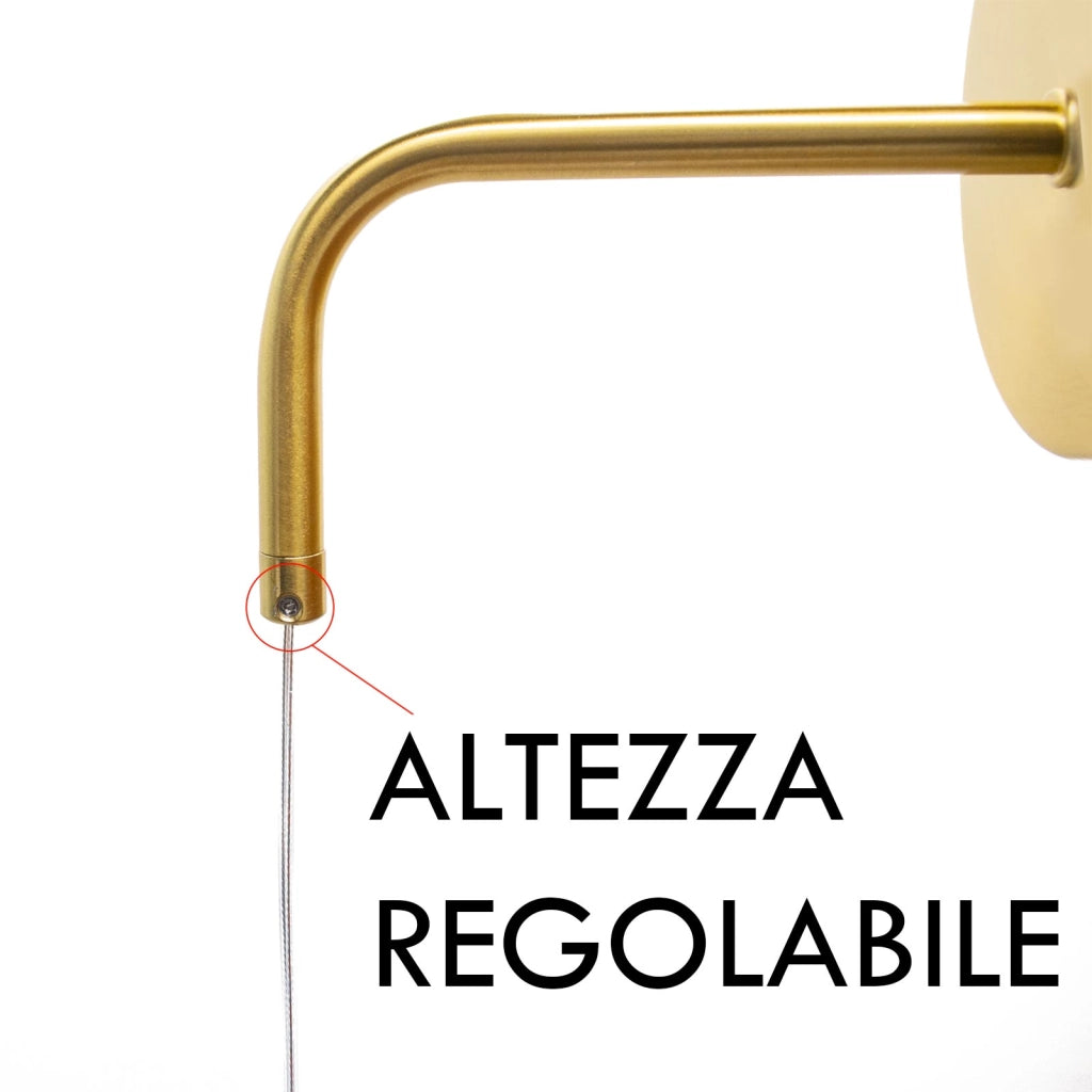 Applique Pendente Design Moderno Bronzo e Nero Lampada da Parete a Sospensione E27 Regolabile per Comodino Interni Soggiorno Corridoio