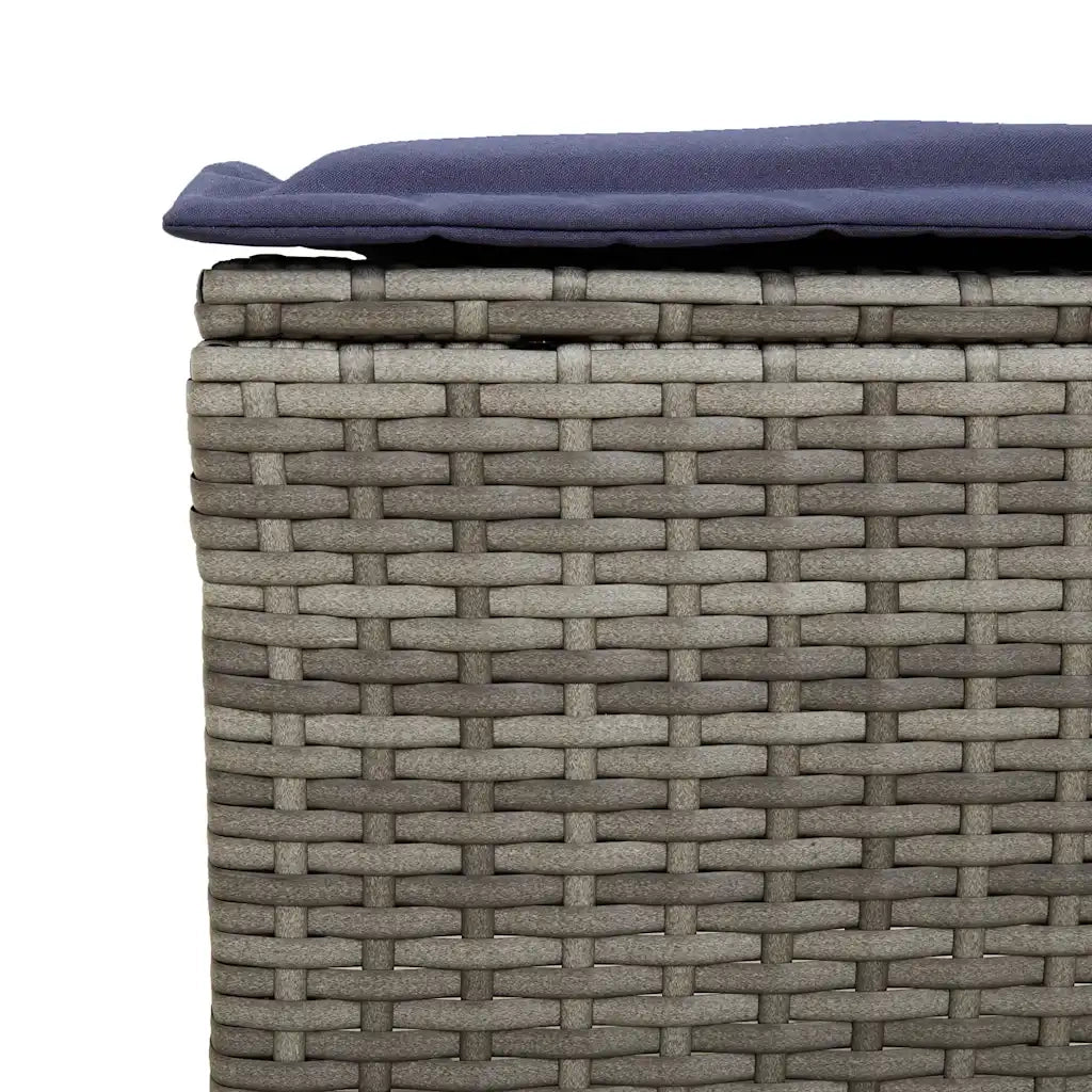 Set Divani da Giardino 4 pz con Cuscini in Polyrattan Grigio CFW7811435
