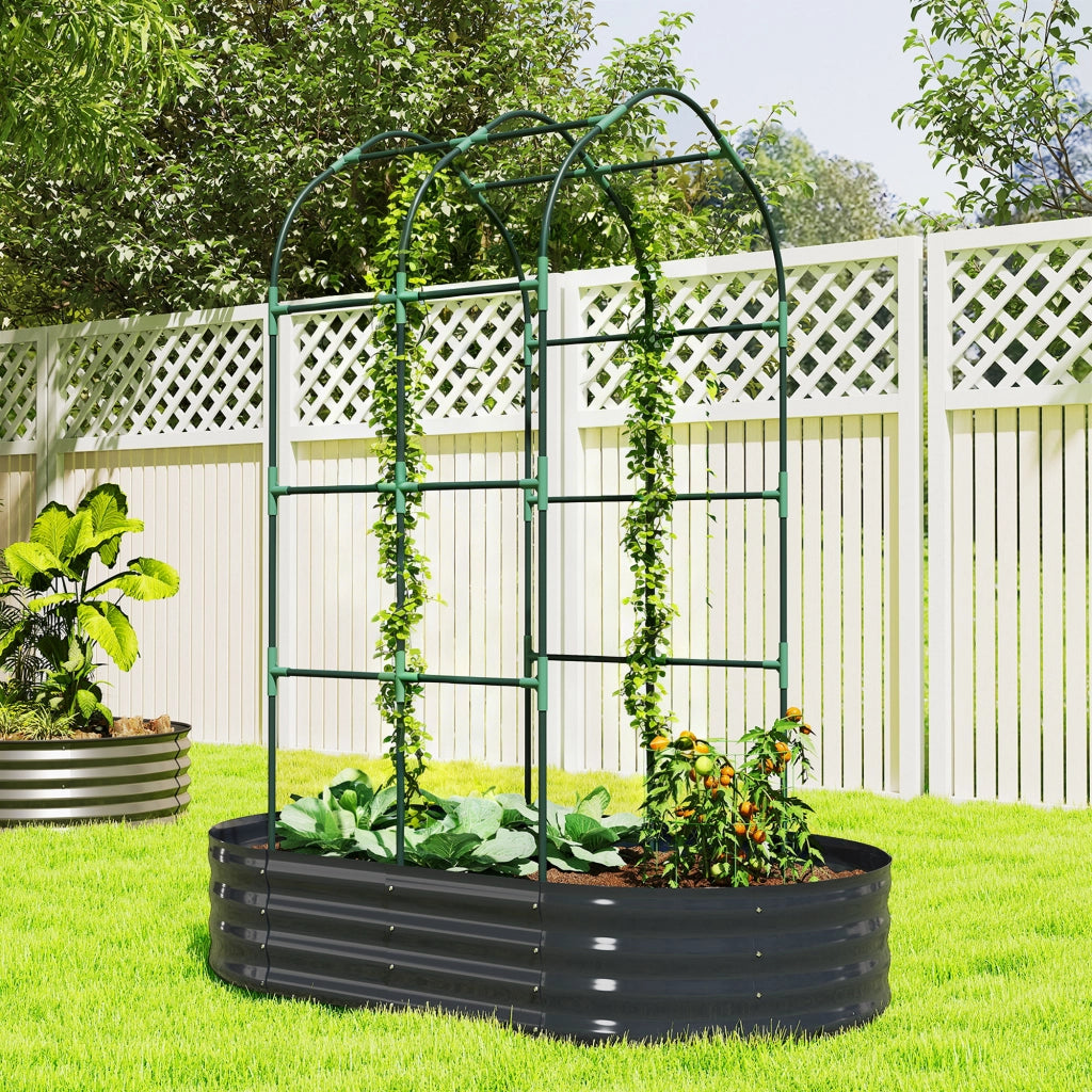 Fioriera con griglia arcuata ¨C Zephmum ¨C Grigio scuro 160x90x180 cm