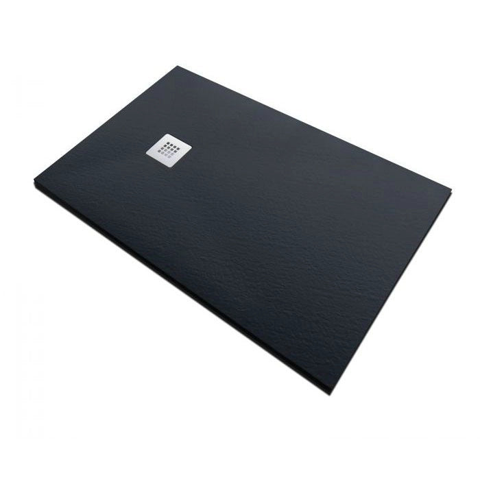 Piatto doccia marmoresina gelcoat pieno antracite grafite nero h.2,8cm Doliso Elostone 80x80  cm