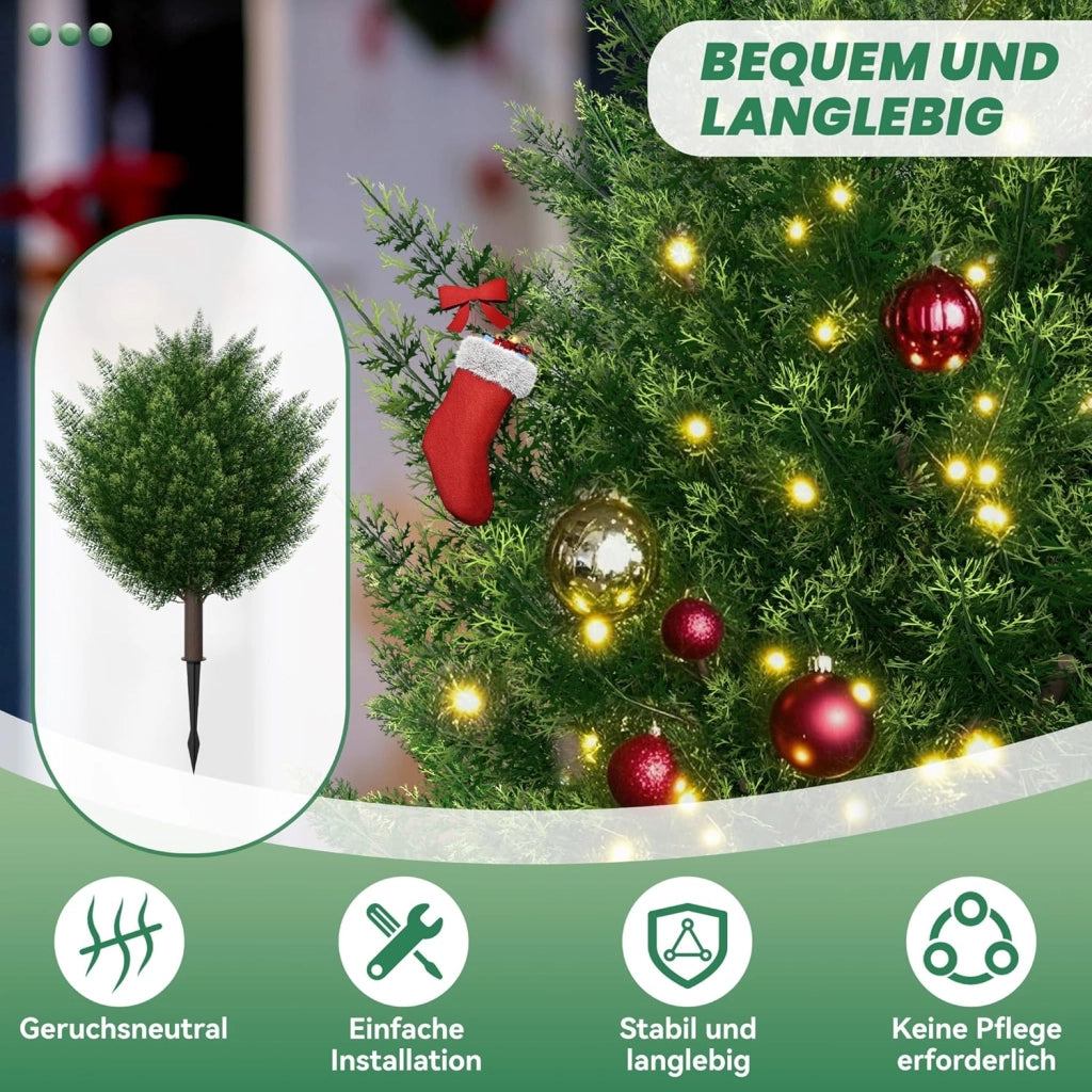2 piante artificiali, 70 cm, in PE, con picchetti, piante artificiali, per soggiorno, camera da letto, ufficio, albero
