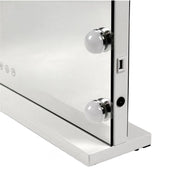SPECCHIO RETTANGOLARE HOLLYWOOD DA TAVOLO E PARETE CON 15 LED CON 3 LUCI REGOLABILI, ACCENSIONE TOUCH CON SPINA PRESA USB DIMENSIONE 60X50 CM