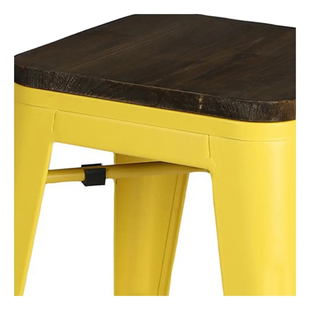 Set di 4 sgabelli in stile industriale in metallo, colore giallo - Collezione FACTORY.