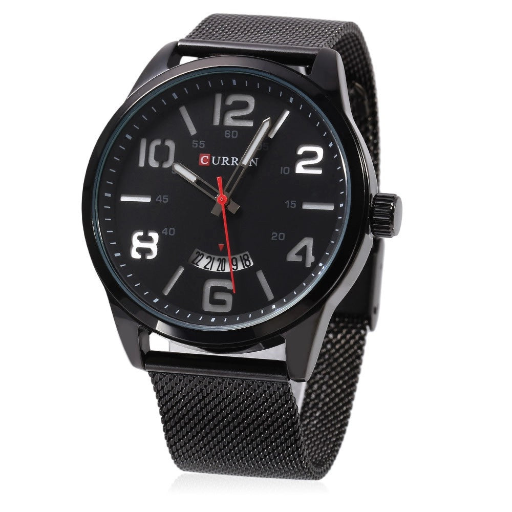 Trade Shop - Orologio Polso Curren 8236 Uomo Analogico Quarzo Military Data Nero Bianc -
