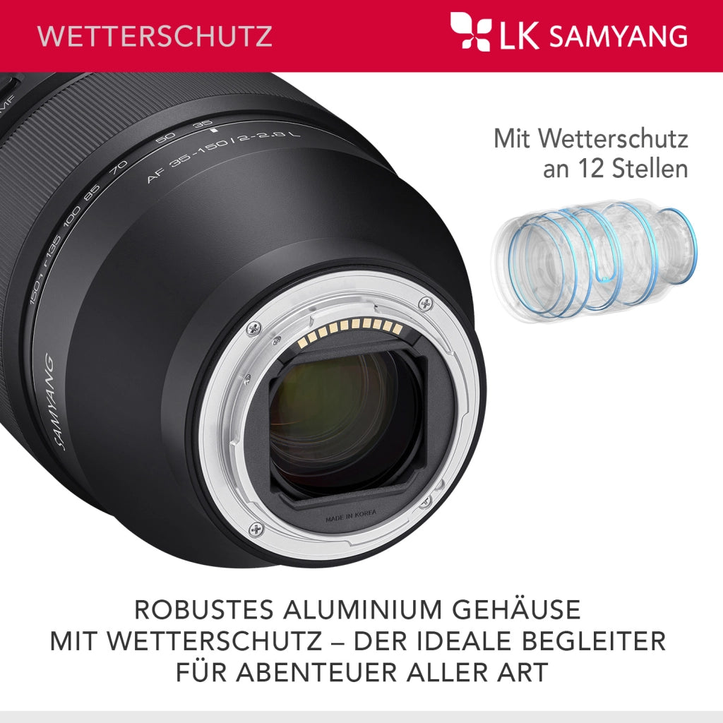 AF 35-150mm F2-2.8 per obiettivo con attacco L - obiettivo zoom a tutto tondo con parafocale, AF per video cinematografici e zoom per riprese dolly, interruttore personalizzato