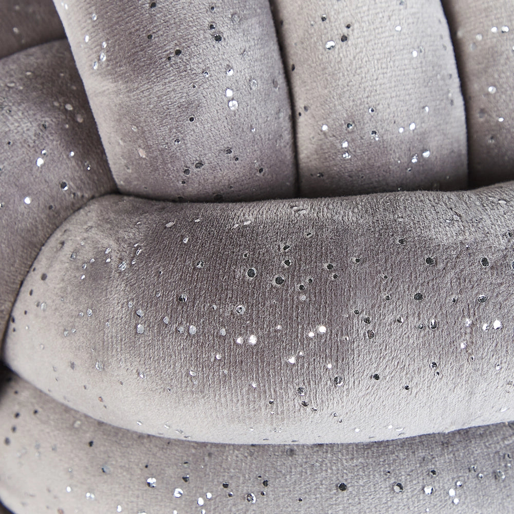 Morbido Cuscino a Forma di Nodo Decorazione Soggiorno 30 x 30 cm Grigio