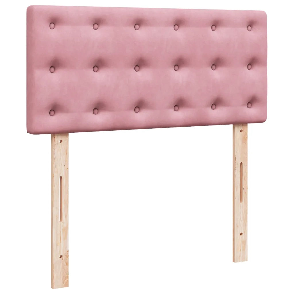 Giroletto a Molle con Materasso Rosa 90x200 cm in Velluto