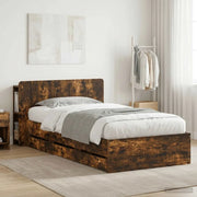 Telaio del letto con storage Rovere Fumo 100 x 200 cm