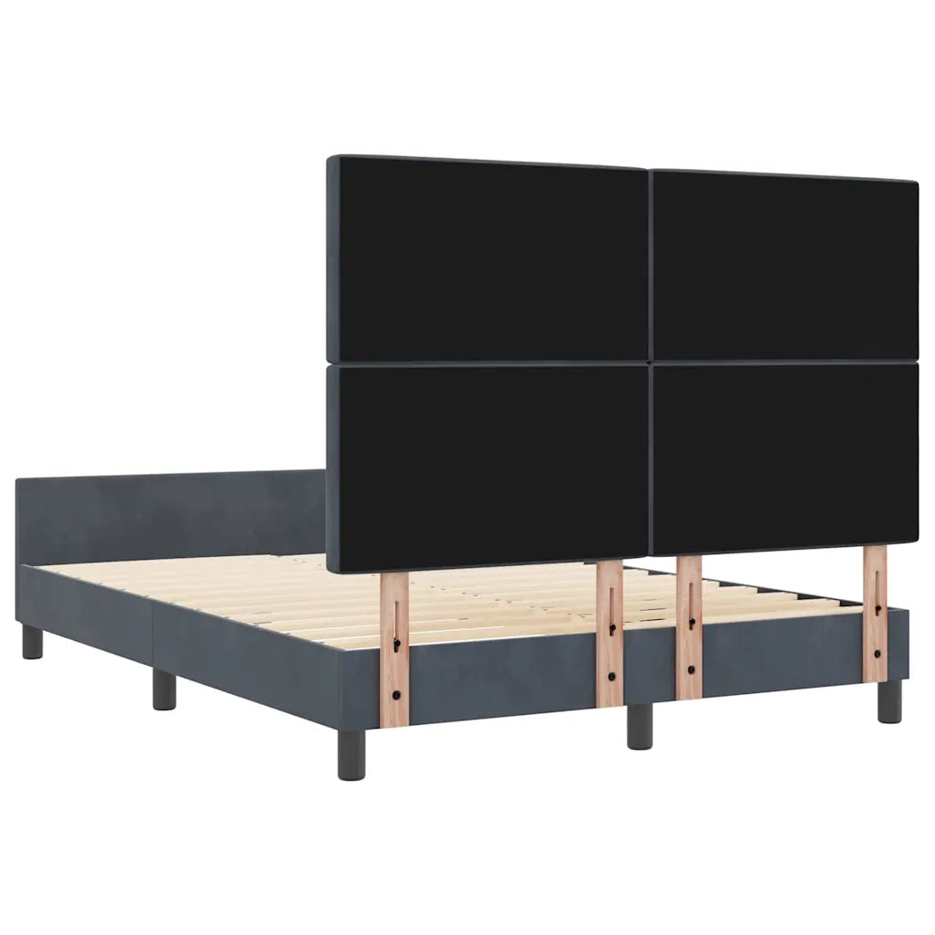 Letto a molle con testiera Grigio scuro 140 x 200 cm Velluto 3344880
