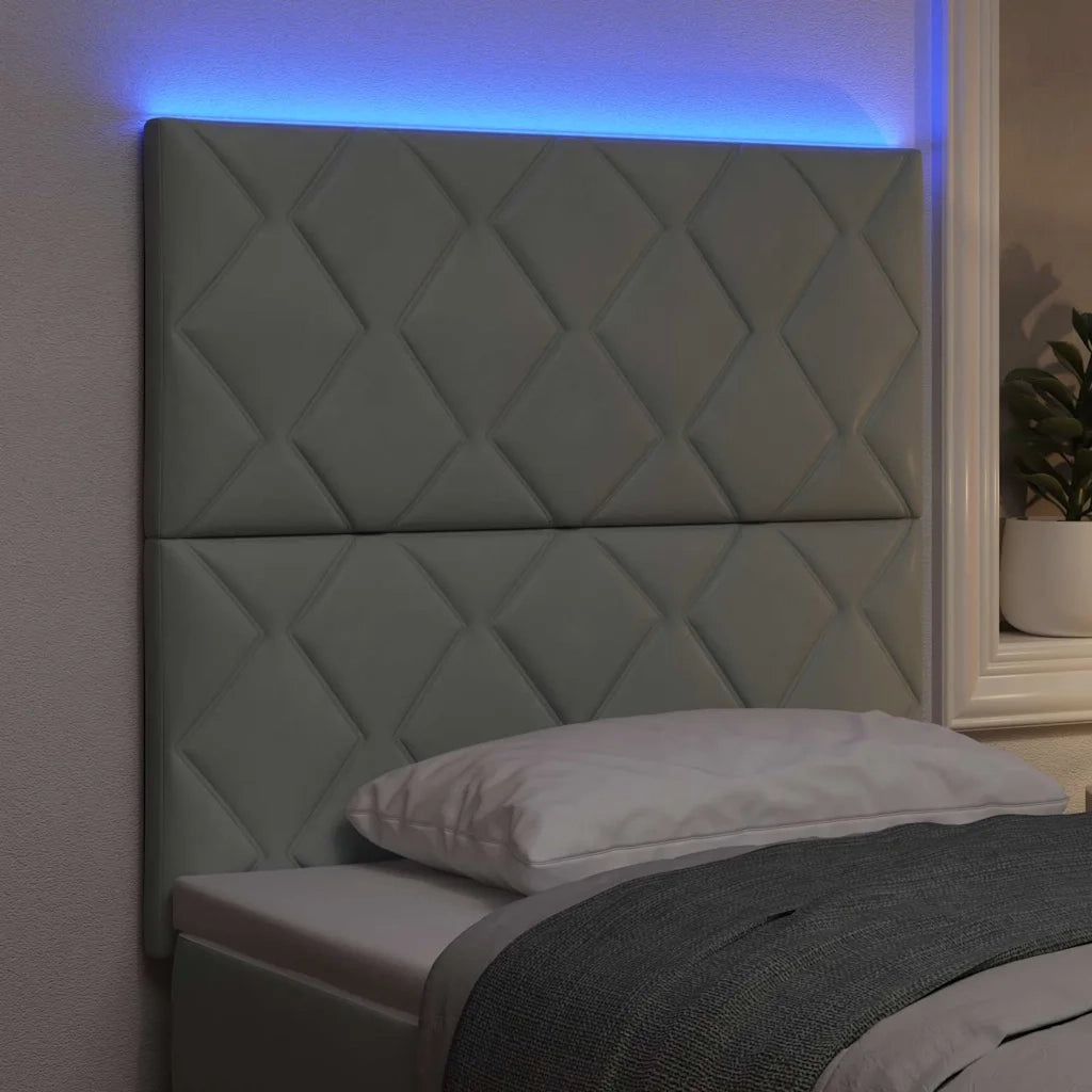 Testiera LED Grigio chiaro 100 cm Velluto 3338508
