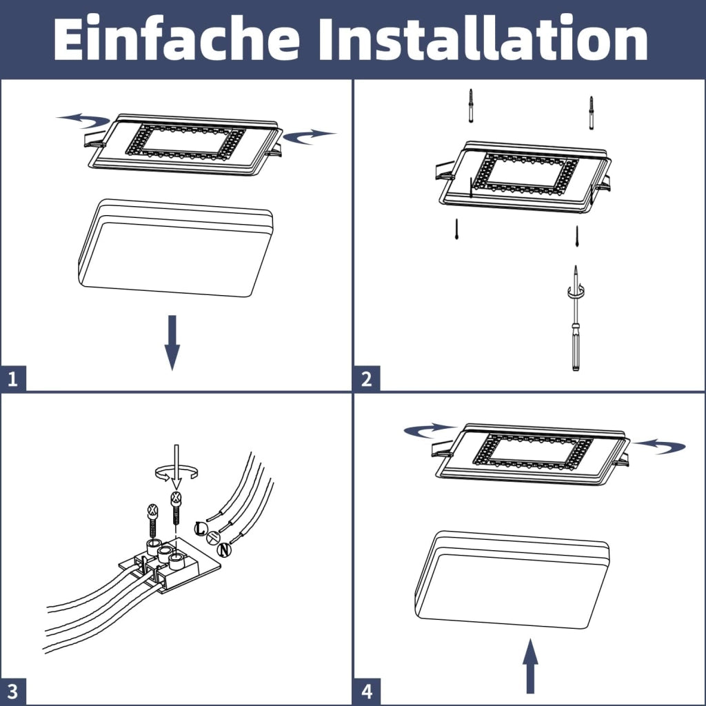 ZMH Lampada da soffitto plafoniera LED moderna quadrata 30cm cristallo cielo stellato dimmerabile telecomando bianco