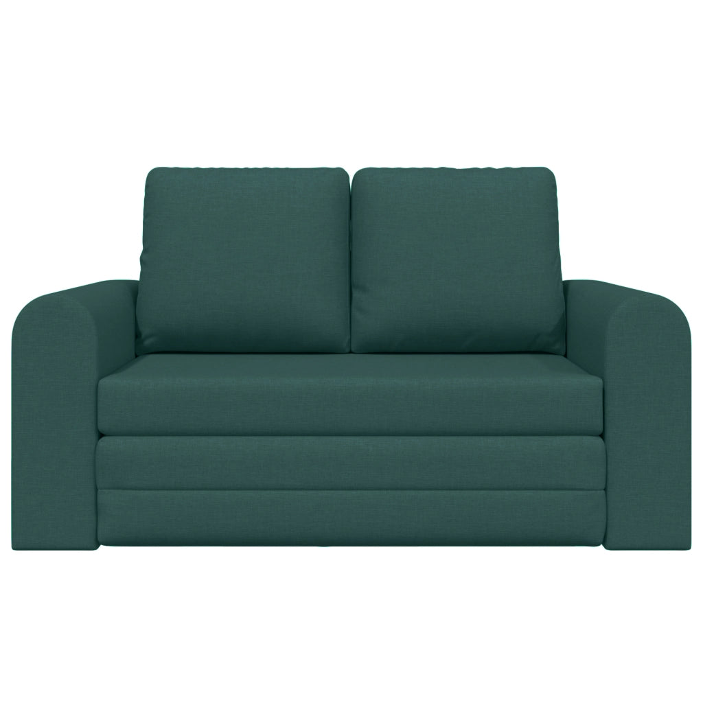 Divano Letto 2-in-1 Verde Scuro 148x71x83 cm Tessuto