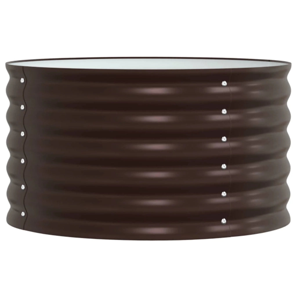 Fioriera rialzata moderna per patio e giardino 80 x 80 x 44 cm resistente estetica minimalista acciaio marrone 02_0058921