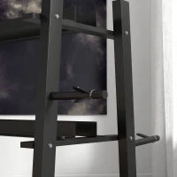 Rastrelliera per Manubri in Acciaio con 4 Aste Regolabili per Pesi e Kettlebell, 131x75x80 cm, Nero