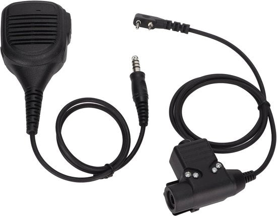Microfono a spalla con diffusore - 71 mm, microfono manuale per radiocomunicazioni - U94 PTT con clip - compatibile con UV‑5R, BF‑888S, Kenwood TK‑3107, WLN KD‑C1 .