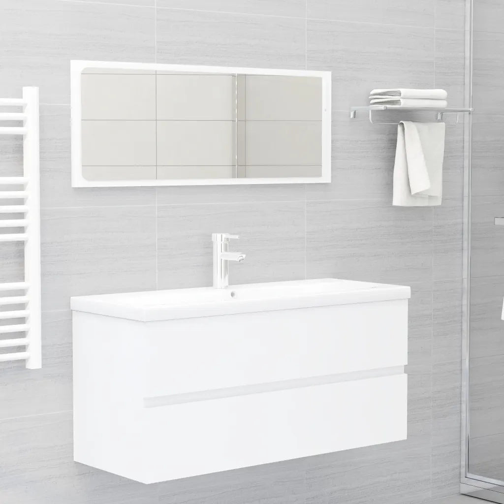 Mobile Bagno con Lavabo Integrato Bianco in Legno Multistratocod mxl 120676
