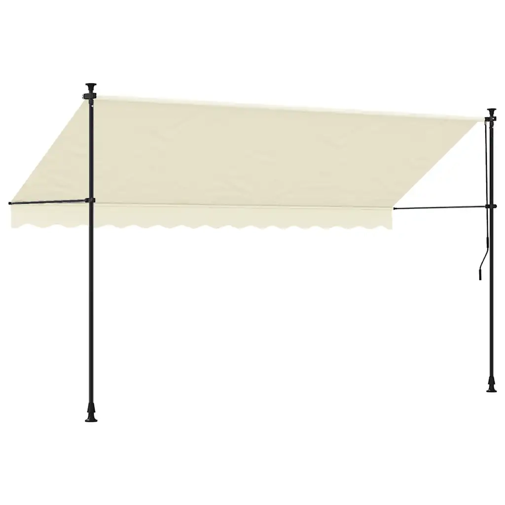 Tenda da Sole Retrattile Crema 350x150 cm in Tessuto e Acciaio 368748