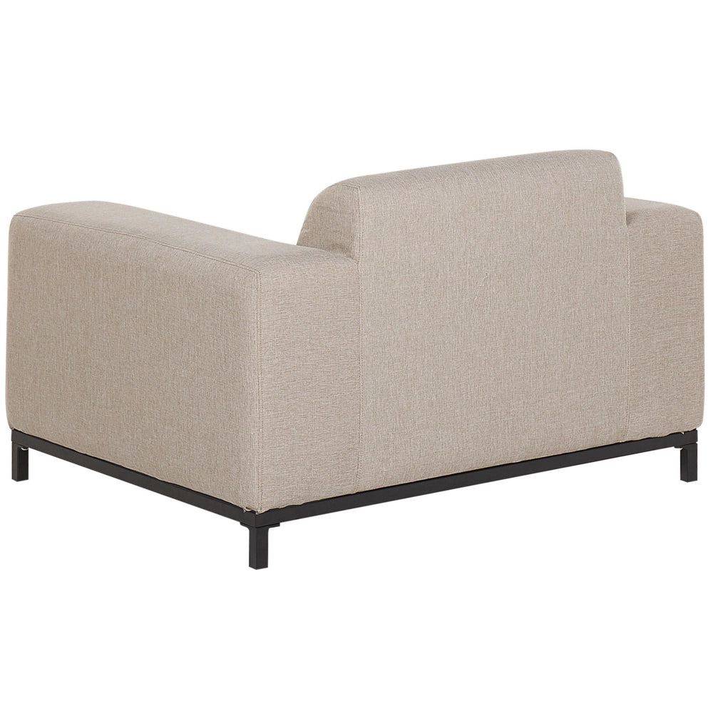 Divano da giardino Set rivestimento in tessuto beige con ottomana a 5 posti resistente alle intemperie per esterni