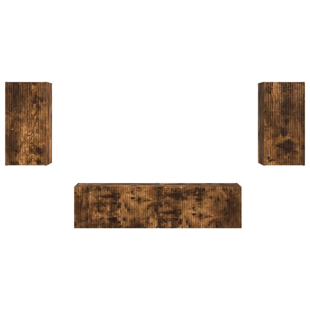 Set mobile TV 4 pcs Rovere fumé Legno multistrato