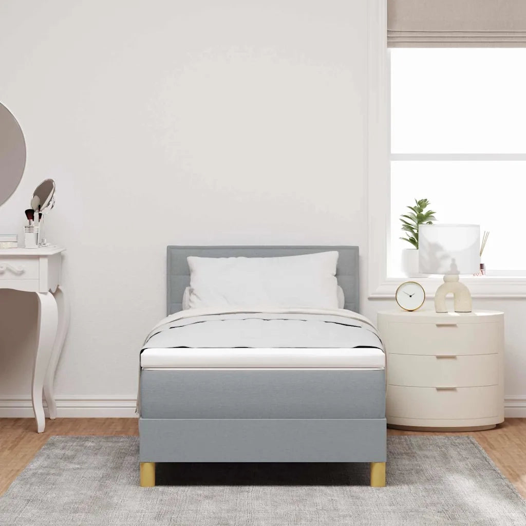 Letto a molle con cuscino Grigio chiaro 80 x 200 cm Tessuto 3338797