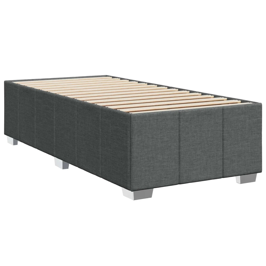Letto Box Spring LED con Materasso Grigio Scuro 100 x 200 cm 3455543