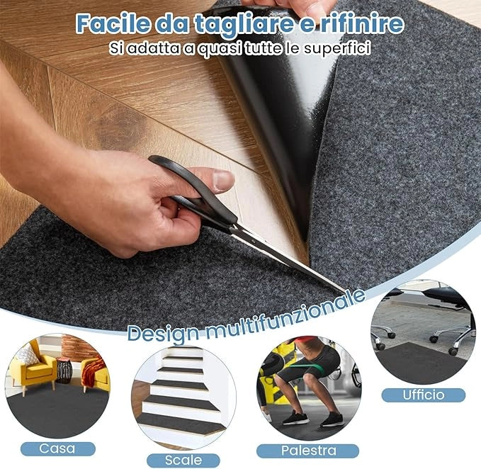 Tappetino per Pavimento del Garage, 252,5 x 221 CM, Assorbente per Perdite d'olio, Riutilizzabile e Lavabile, Protegge il Pavimento del Garage e della Bottega, Fondo Antiscivolo e Impermeabile