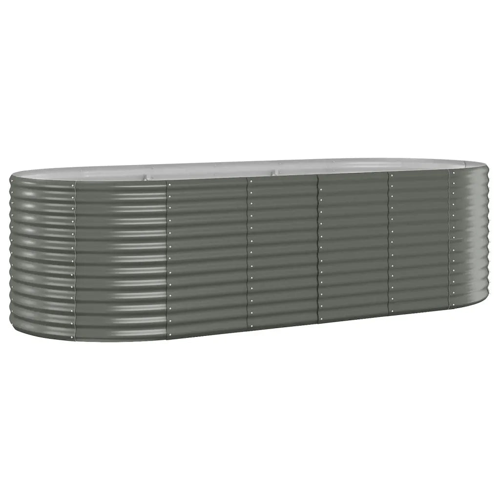 Fioriere | Cassetta per fiori | Letto Giardino Acciaio Zincato 249x100x68cm Grigio