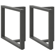 Set di 2 gambe per tavolo da pranzo a forma di T 100 x 35 x 73 cm con piedini regolabili design moderno in acciaio antracite 02_0057336
