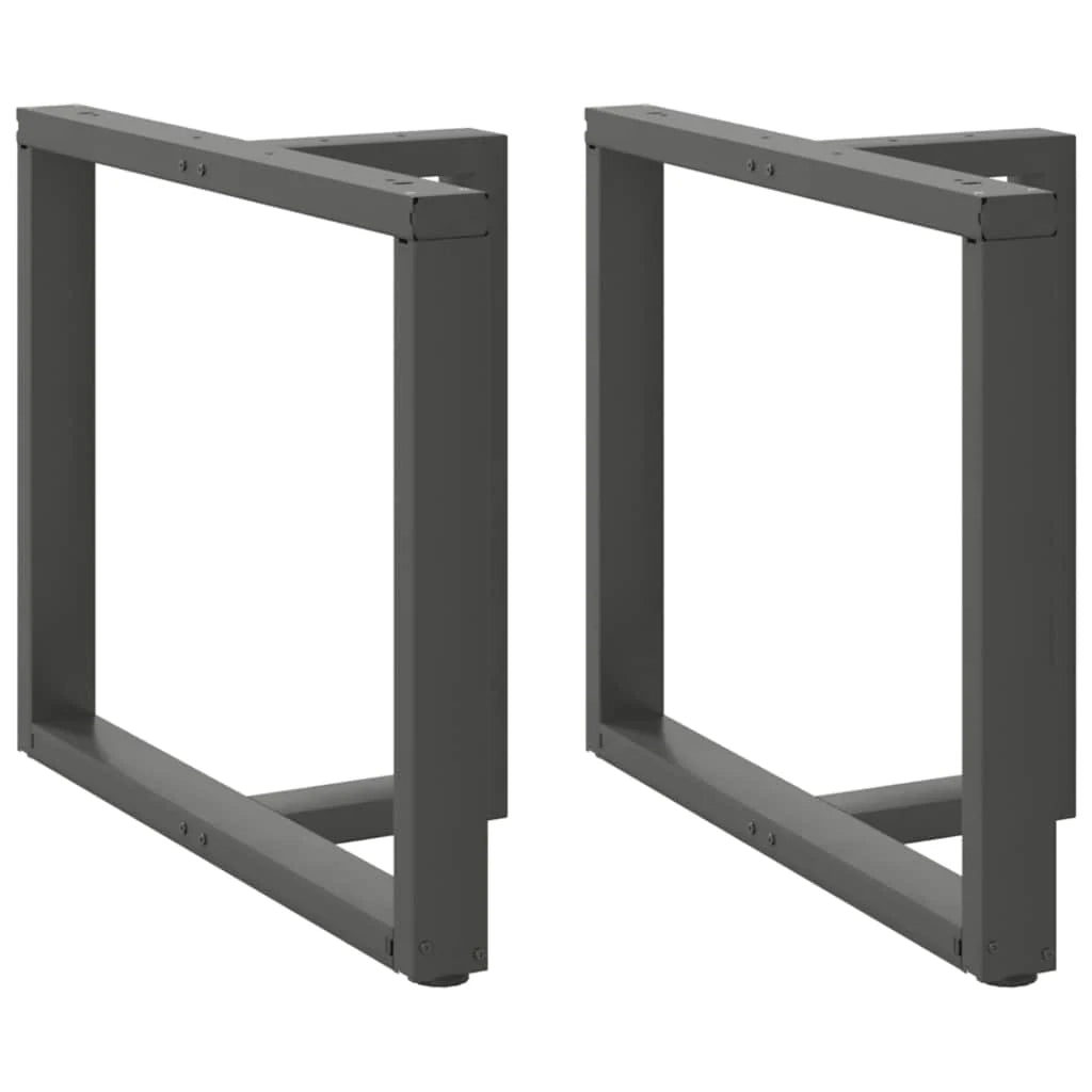 Set di 2 gambe per tavolo da pranzo a forma di T 100 x 35 x 73 cm con piedini regolabili design moderno in acciaio antracite 02_0057336
