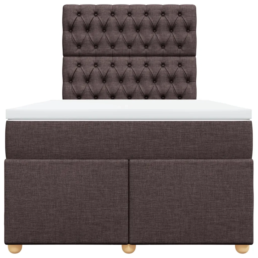 Giroletto a Molle con Materasso Marrone Scuro 120x200cm Tessuto