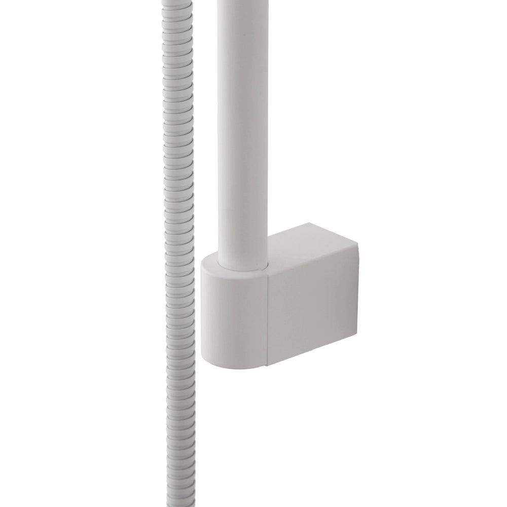 Saliscendi doccia 70 cm regolabile con doccetta tonda in ABS bianco opaco Hidra