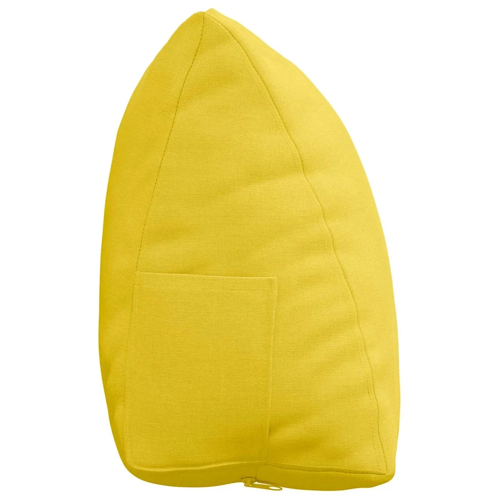 Cuscino per Schiena | Cuscino dorsale Giallo Chiaro 45 x 20 x 35 cm Tessuto