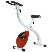 Cyclette Magnetica Pieghevole a 8 Livelli di Resistenza con Seduta Regolabile, in Acciaio, 97x43x110 cm, Rosso