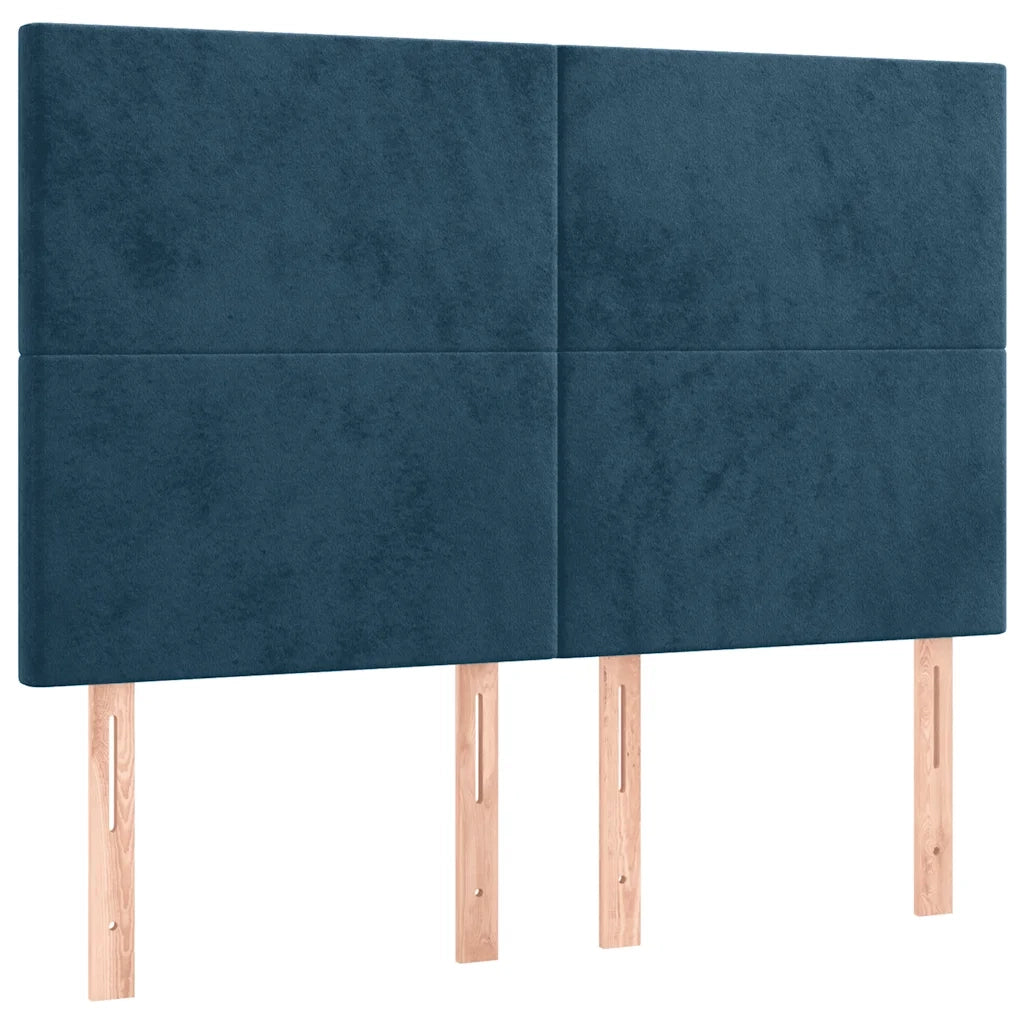 Giroletto a Molle con Materasso Blu Scuro 140x190 cm in Velluto 3129091