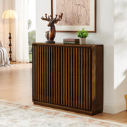 Credenza 99x23.5x82.6 cm con 2 aperture per prese in MDF noce
