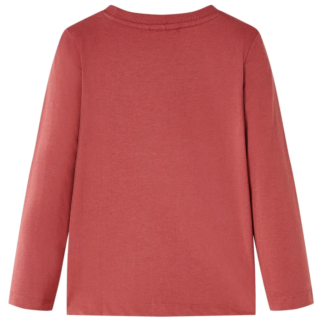 Maglietta Bambino Maniche Lunghe Rosso Bruciato 128cod mxl 132478