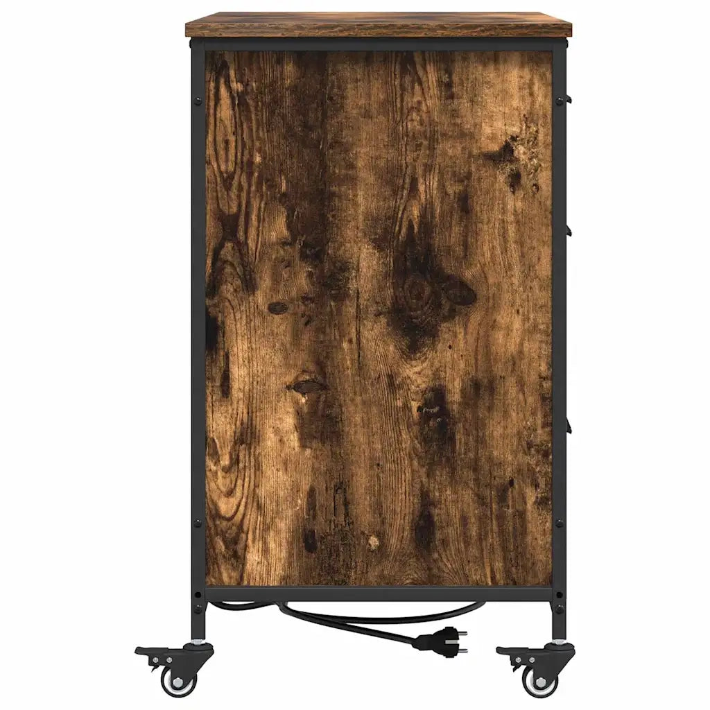 vidaXL Mobile per Ufficio con ruota Rovere fumo 76 x 41 x 72 cm