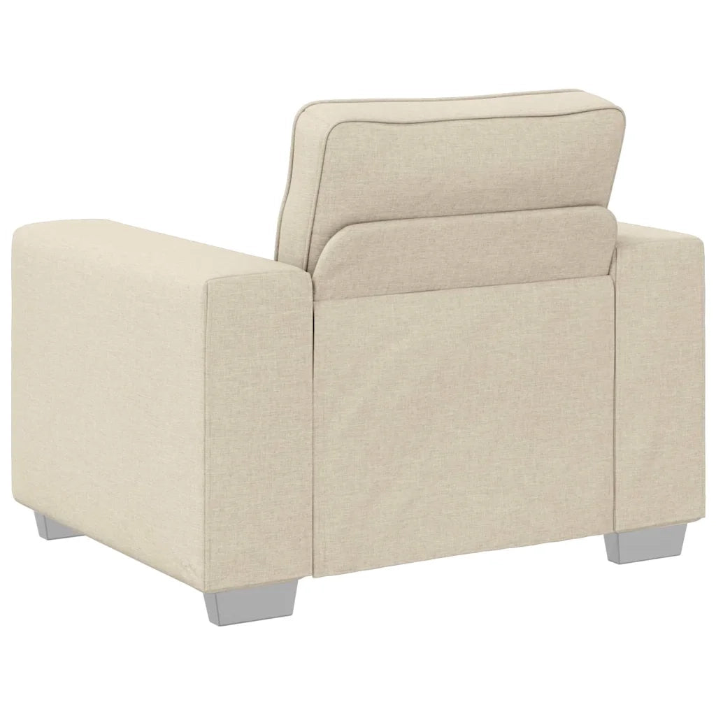 Poltrona Sofa Beige 100 cm Tessuto misto lino 4105216