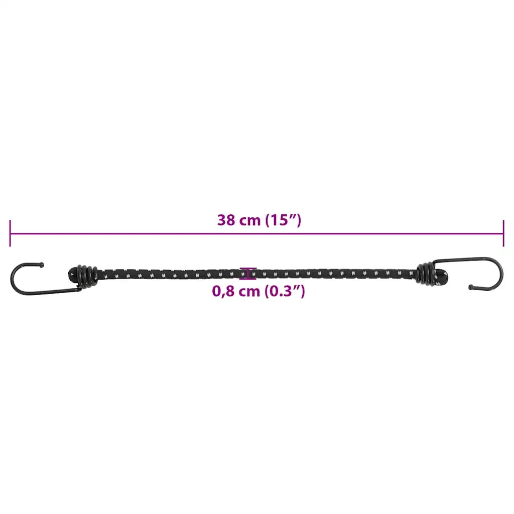 Corde Elastiche con Strisce Riflettenti e Ganci 25 pz 38 cm