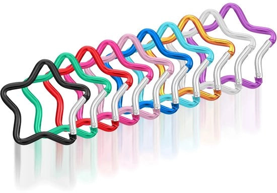 Set di Carabiner Colorati a 10 - Maniglia di Alluminio per Attività All'Aperto e Progetti DIY