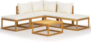 Set di mobili da giardino e cuscini, set da giardino, set da giardino, mobili da giardino, mobili da giardino esterni, set da giardino, divano da giardino, terrazza, 6 pezzi in legno massello