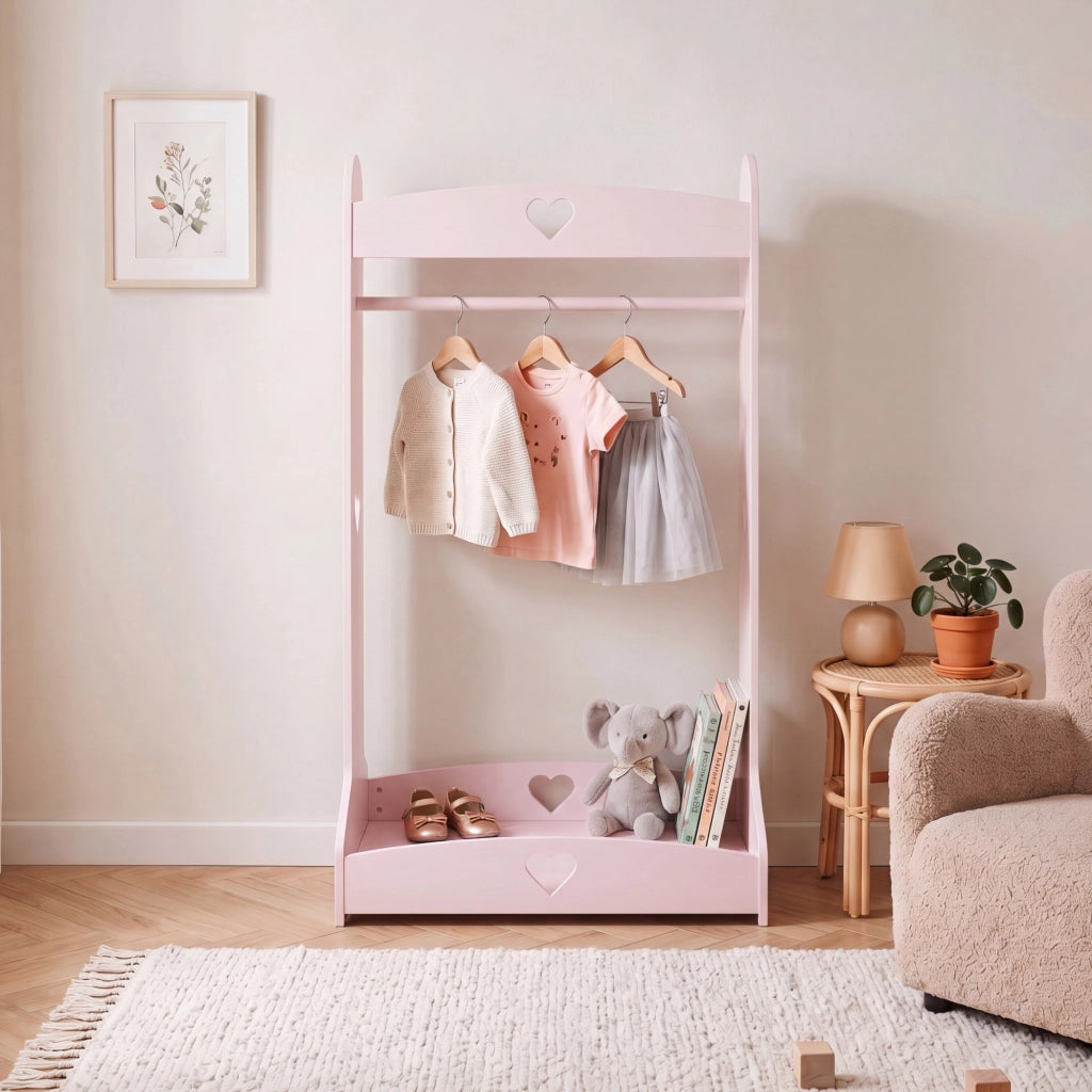 Appendiabiti da Terra Haandsvanssad per Cameretta 126x73x43 cm - Rosa [en.casa]