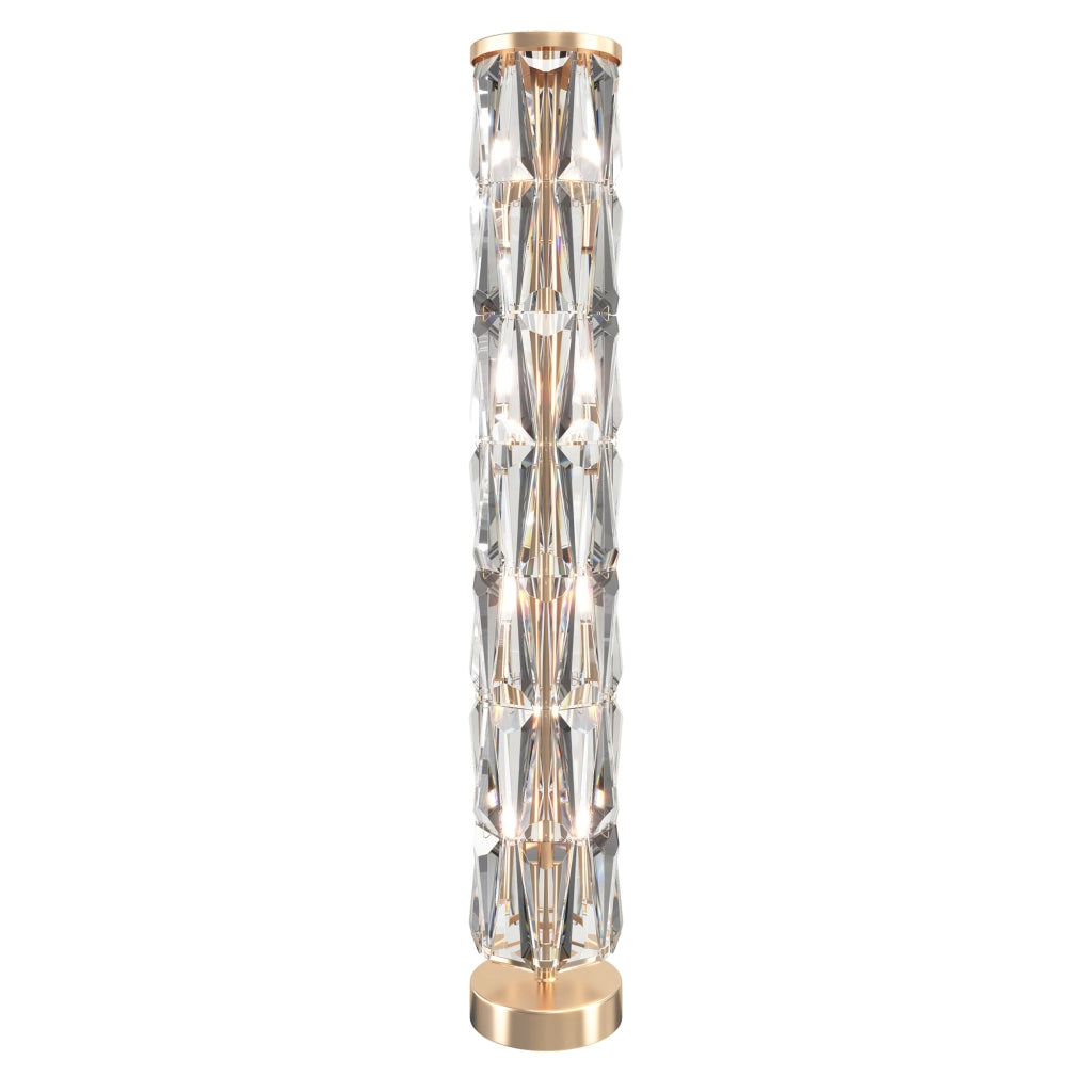Maytoni lampada da terra contemporanea Puntes 8 luci E14 oro acciaio cristallo