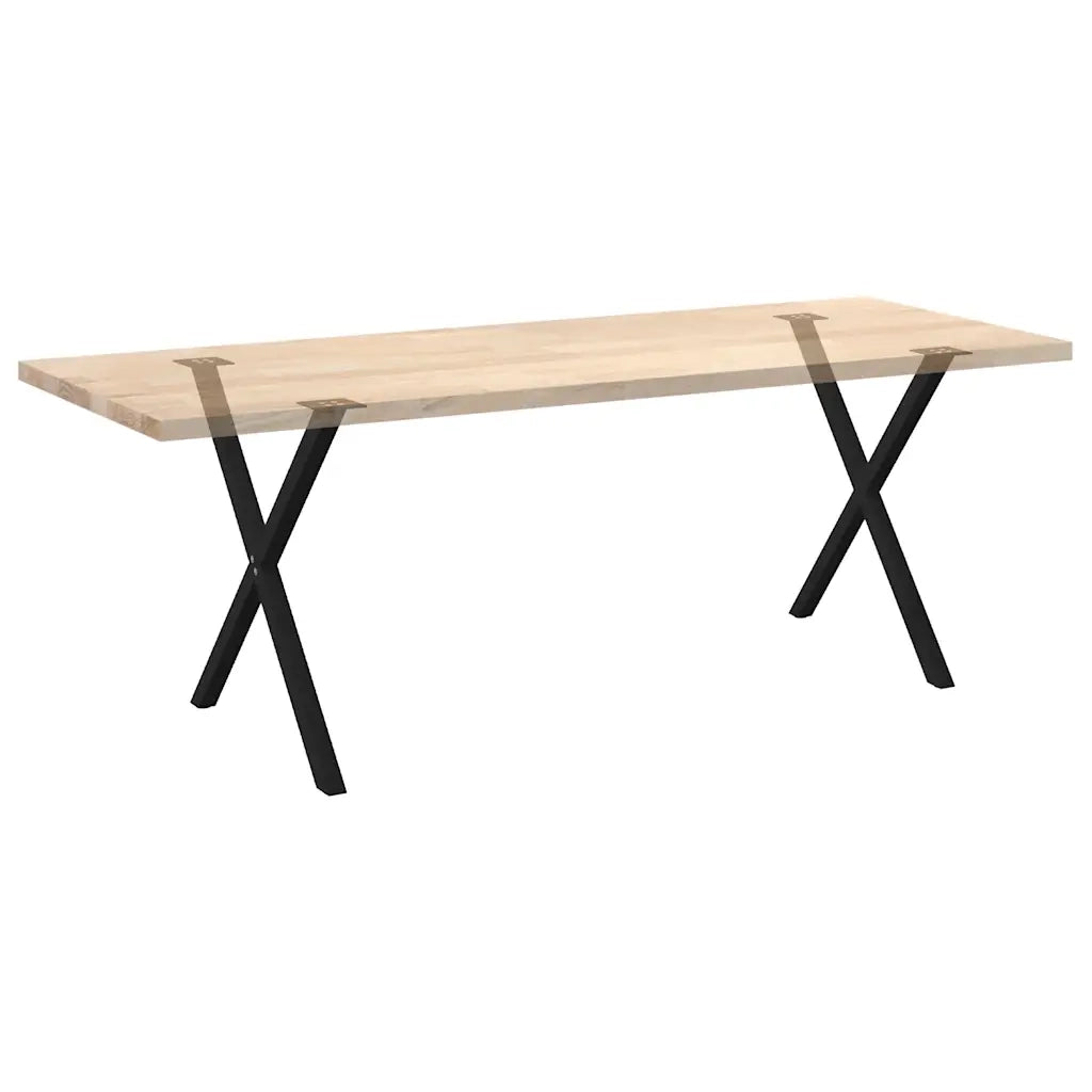 Gambe per tavolo da pranzo a forma di X 2 pz nere 70x(72-73) cm in acciaio