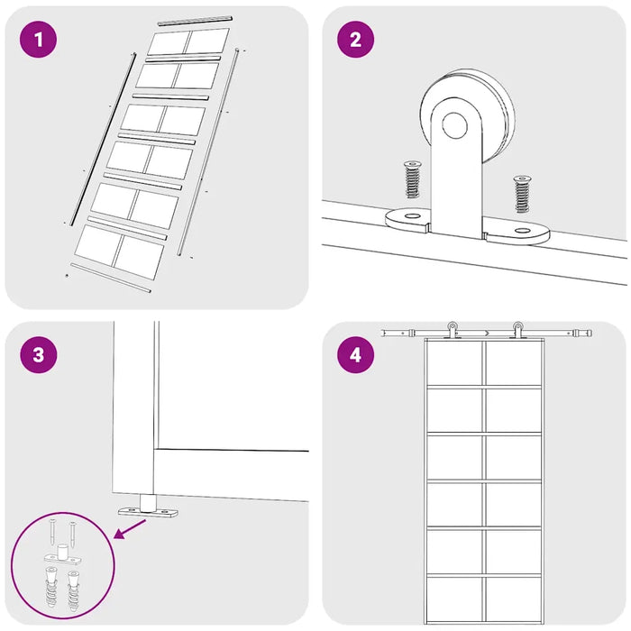 Porta Scorrevole in Vetro ESG e Alluminio 90x205 cm Nera 151018
