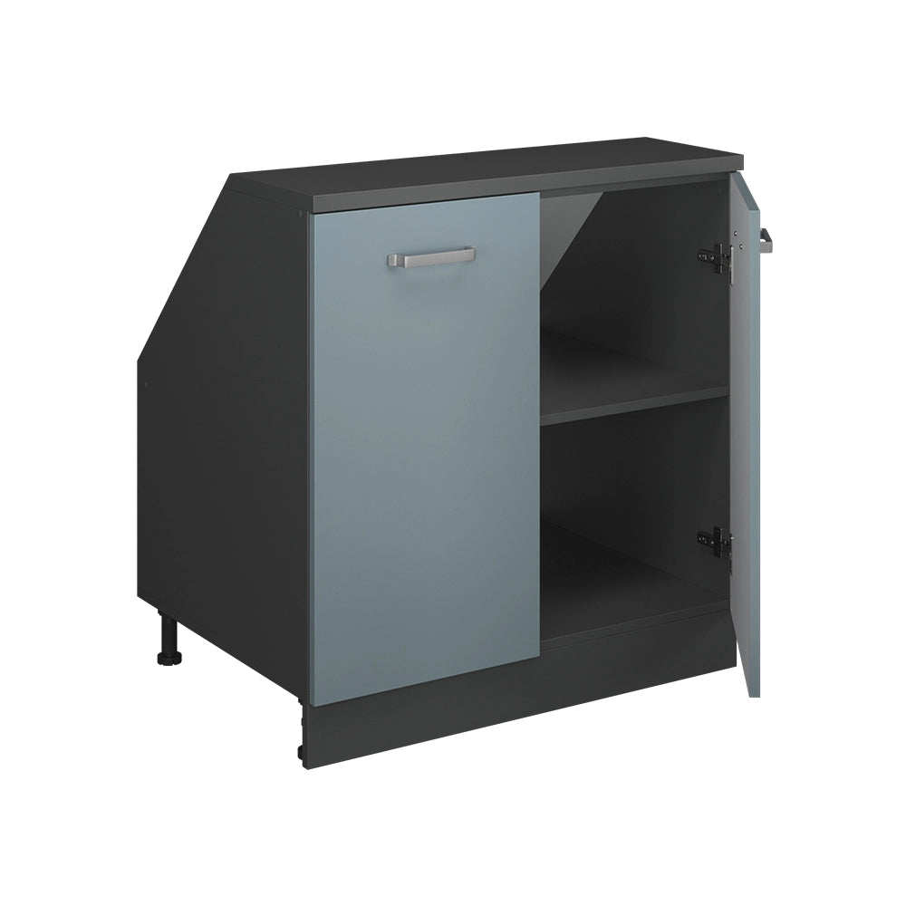 Mobile sottotetto Rion Grigio-blu/Antracite 80 x 83.8 cm con 2 porte, carcassa 60 cm profondità Vicco