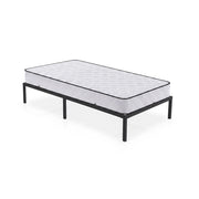 Struttura Letto Pieghevole in Metallo con Materasso Rete a Doghe 100x200 cm Nero Letto per Ospiti 6 Gambe 10 Doghe