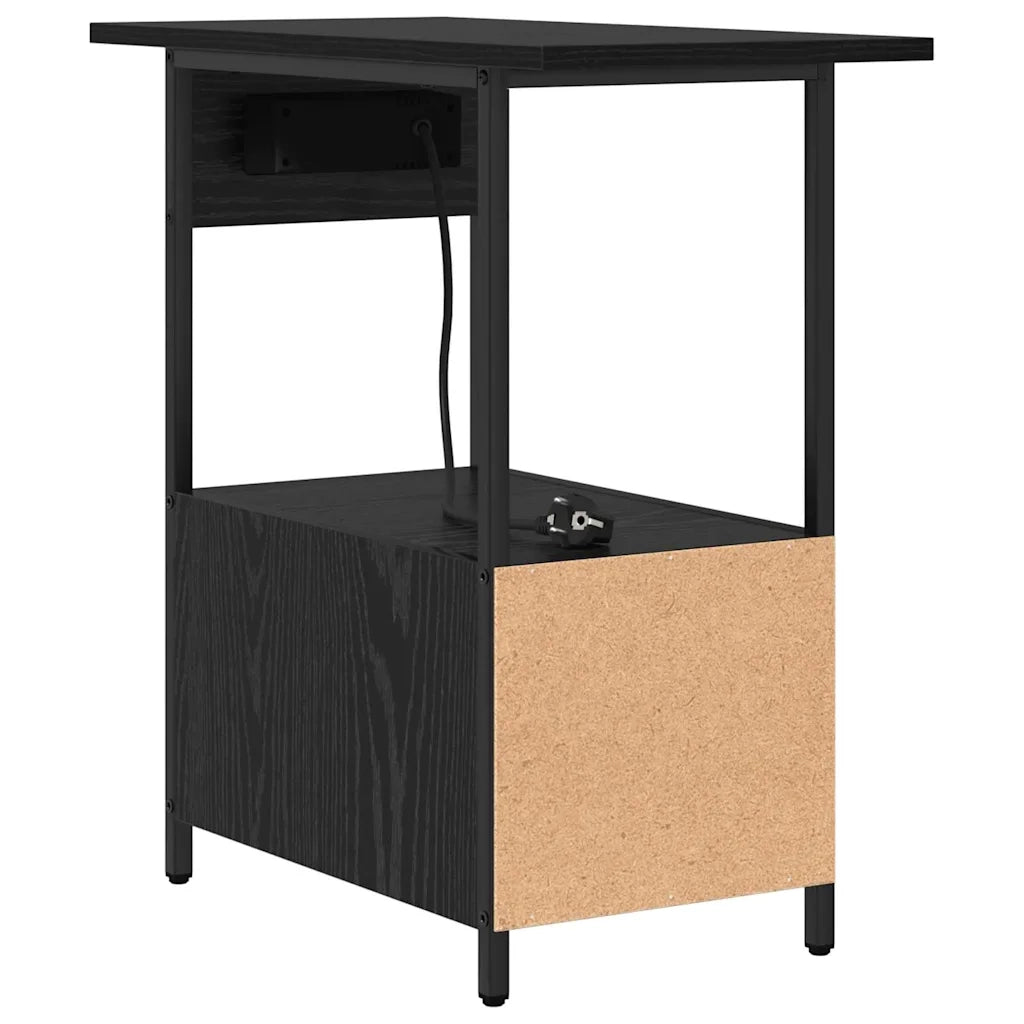Armadio da Notte Rovere Nero 60 x 30 x 61 cm Legno multistrato 859595