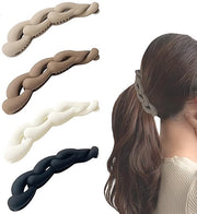 Spille per capelli - 4 pezzi Spille per capelli a forma di banana - Antiscivolo - Clip per coda di cavallo vintage - Flessibili - Colla di alta qualità - 10,5 cm - Spille per capelli a forma di banana
