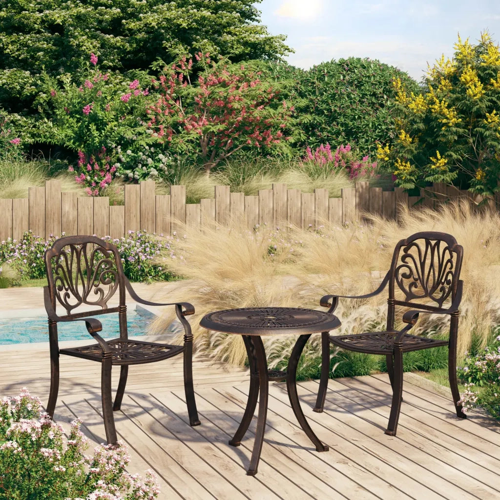 Set da Bistrot 3 pz in Alluminio Pressofuso Bronzo 3070565
